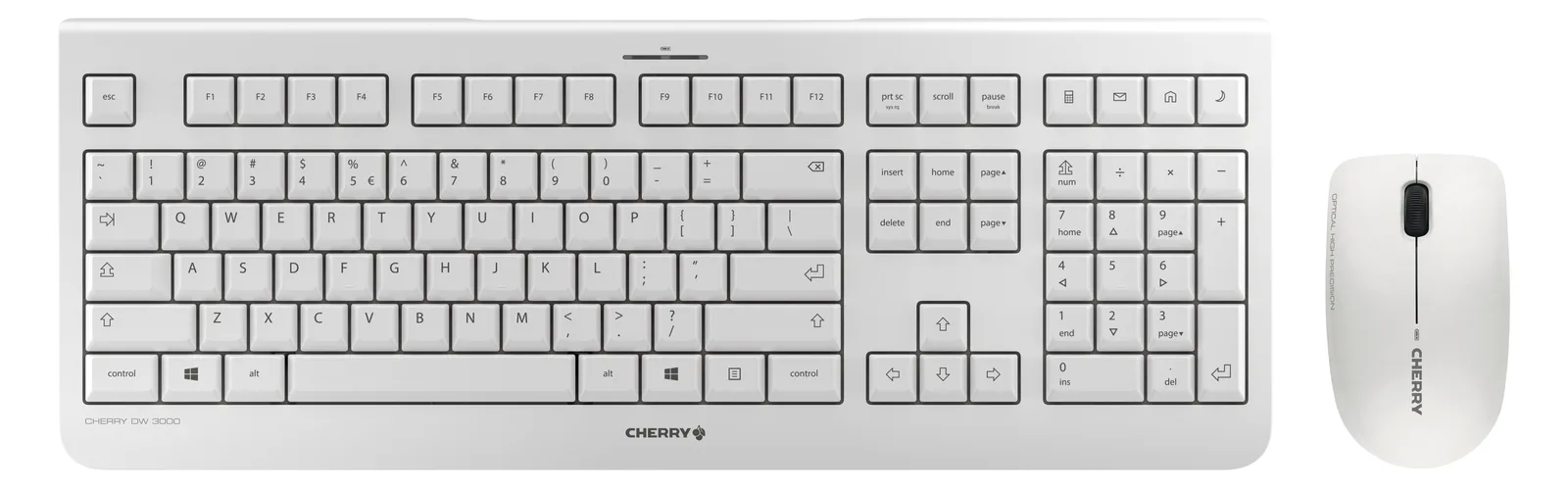 Cherry DW 3000 - Tastatur-und-Maus-Set - kabellos - TL: Deutsch, QWERTZ - grau, Ansicht 3