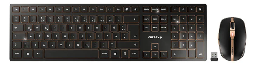 Cherry DW 9100 SLIM - Tastatur-und-Maus-Set - kabellos - TL: Deutsch, QWERTZ - schwarz, Ansicht 2