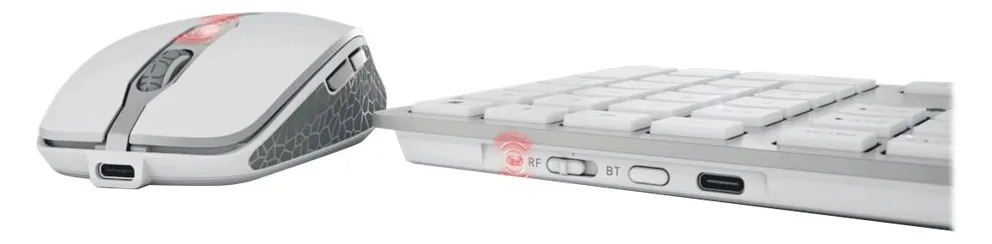 Cherry DW 9100 SLIM - Tastatur-und-Maus-Set - kabellos - TL: EU, QWERTY - silber, Ansicht 4