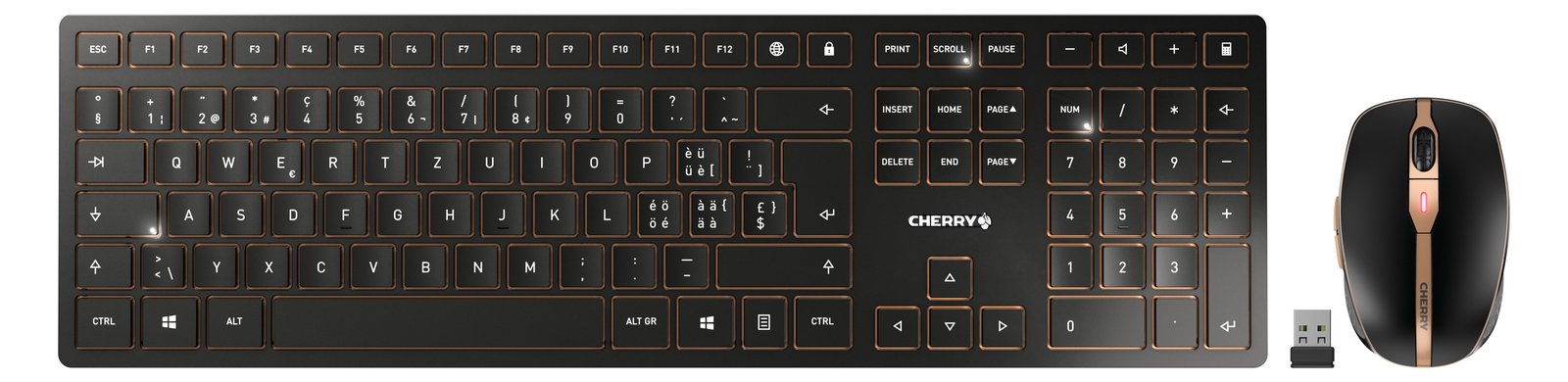 Cherry DW 9100 SLIM - Tastatur-und-Maus-Set - kabellos - TL: Schweiz, QWERTZ