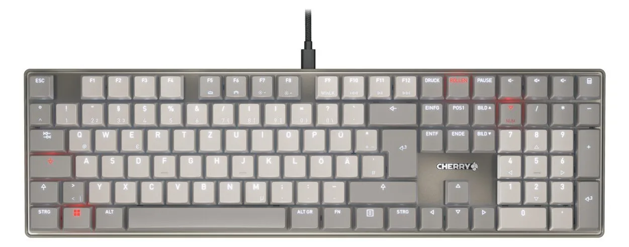 Cherry KC - Tastatur - 100% - full size - hintergrundbeleuchtet - TL: Deutsch, QWERTZ, Ansicht 3