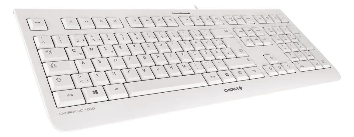 Cherry KC 1000 - Tastatur - Hellgrau - TL: Nordisch, QWERTY, Ansicht 3