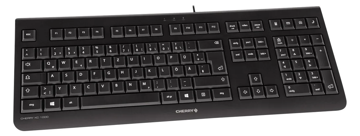 Cherry KC 1000 - Tastatur - Schwarz - TL: Deutsch, QWERTZ, Ansicht 2