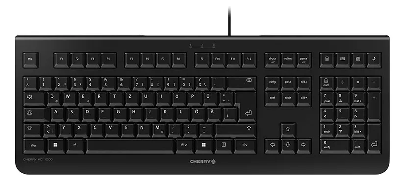 Cherry KC 1000 - Tastatur - Schwarz - TL: Deutsch, QWERTZ, Ansicht 4