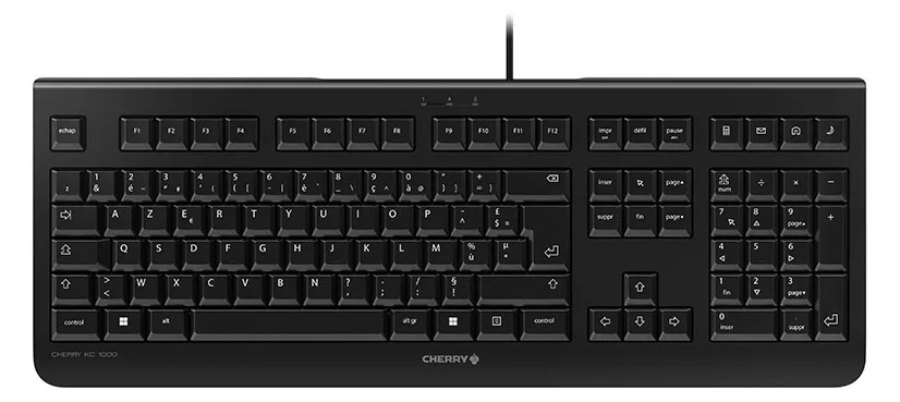 Cherry KC 1000 - Tastatur - Schwarz - TL: Französisch, AZERTY, Ansicht 3