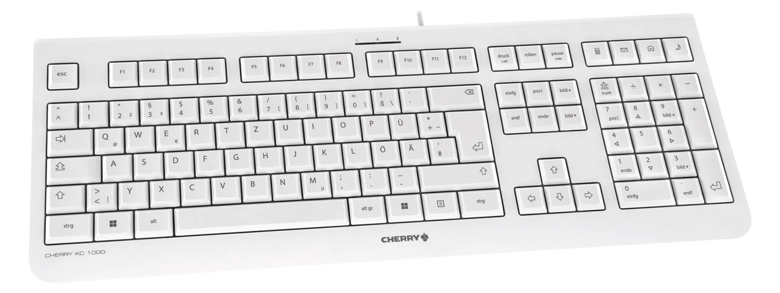 Cherry KC 1000 - Tastatur - USB - Pale Gray - TL: UK, QWERTY, Ansicht 2