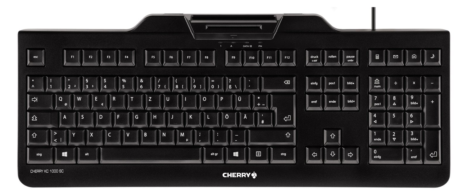Cherry KC 1000 SC - Tastatur - Schwarz - TL: Deutsch, QWERTZ