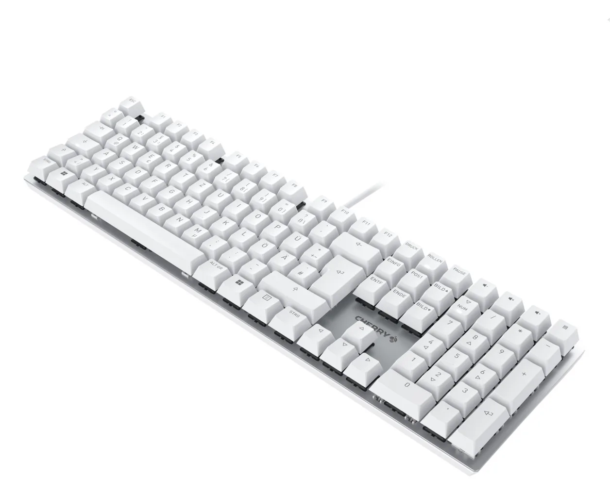 Cherry KC 200 MX - Tastatur - USB - TL: Deutsch, QWERTZ - silber, weiß Cherry MX Brown, Ansicht 2