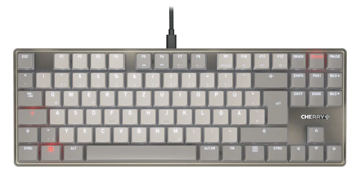 Cherry Keyboard KC 500 MX LP TKL - grau - Tastatur - TL: Deutsch, QWERTZ, Ansicht 2