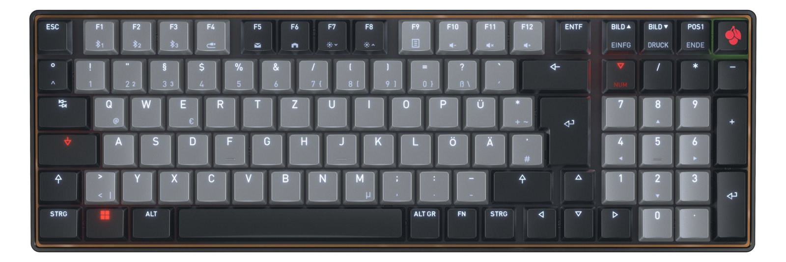 Cherry KW - Tastatur - 96% - compact - hintergrundbeleuchtet - TL: Deutsch, QWERTZ