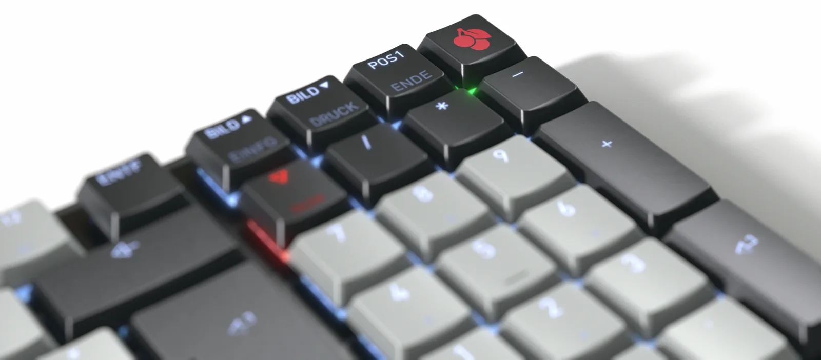 Cherry KW - Tastatur - 96% - compact - hintergrundbeleuchtet - TL: Deutsch, QWERTZ, Ansicht 3