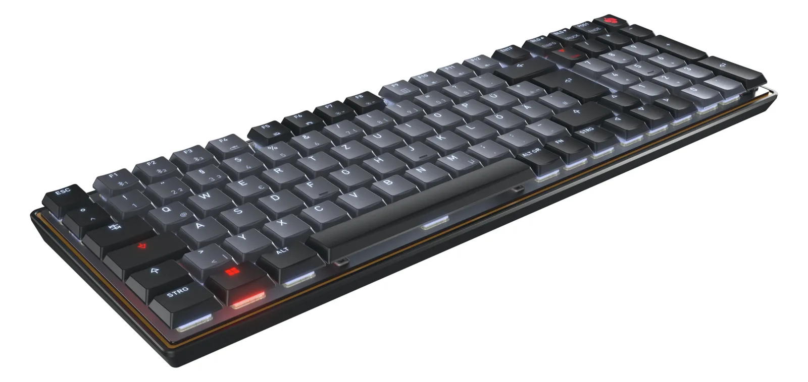 Cherry KW - Tastatur - 96% - compact - hintergrundbeleuchtet - TL: Deutsch, QWERTZ, Ansicht 4
