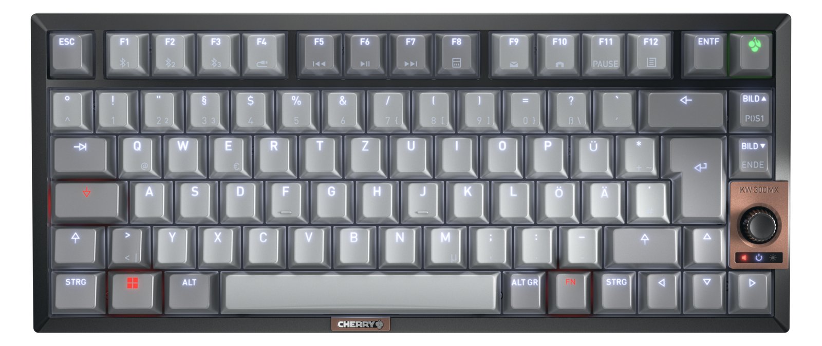 Cherry KW 300 MX - Tastatur - 75% - compact - hintergrundbeleuchtet - TL: Deutsch, QWERTZ