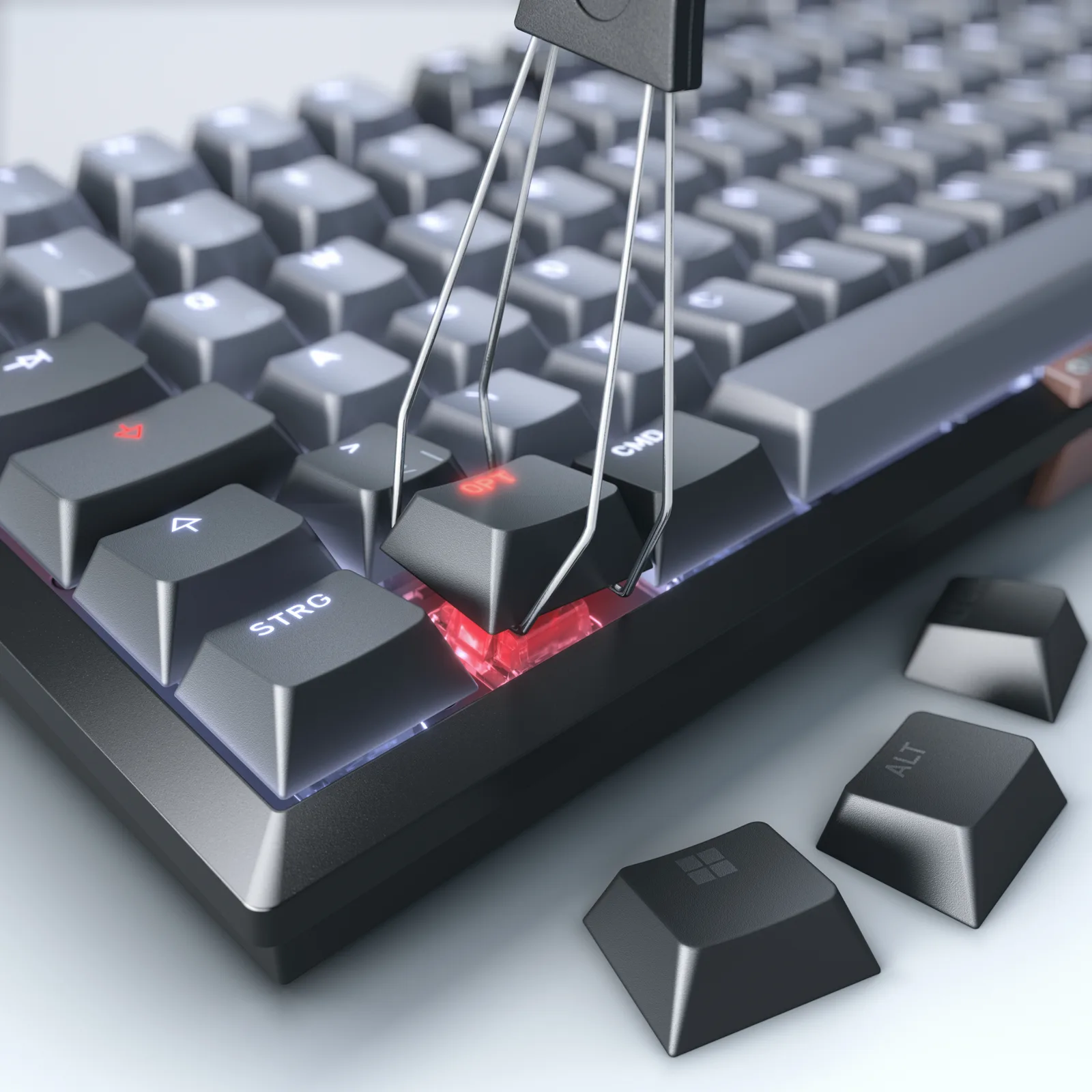 Cherry KW 300 MX - Tastatur - 75% - compact - hintergrundbeleuchtet - TL: Deutsch, QWERTZ - Cherry MX2A Brown, Ansicht 2