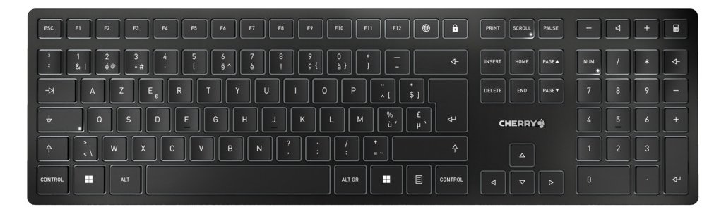 Cherry KW 9100 SLIM - Tastatur - kabellos - 2.4 GHz, Bluetooth 4.0 - TL: Belgisch, AZERTY