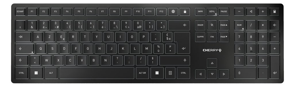 Cherry KW 9100 SLIM - Tastatur - kabellos - 2.4 GHz, Bluetooth 4.0 - TL: Französisch, AZERTY