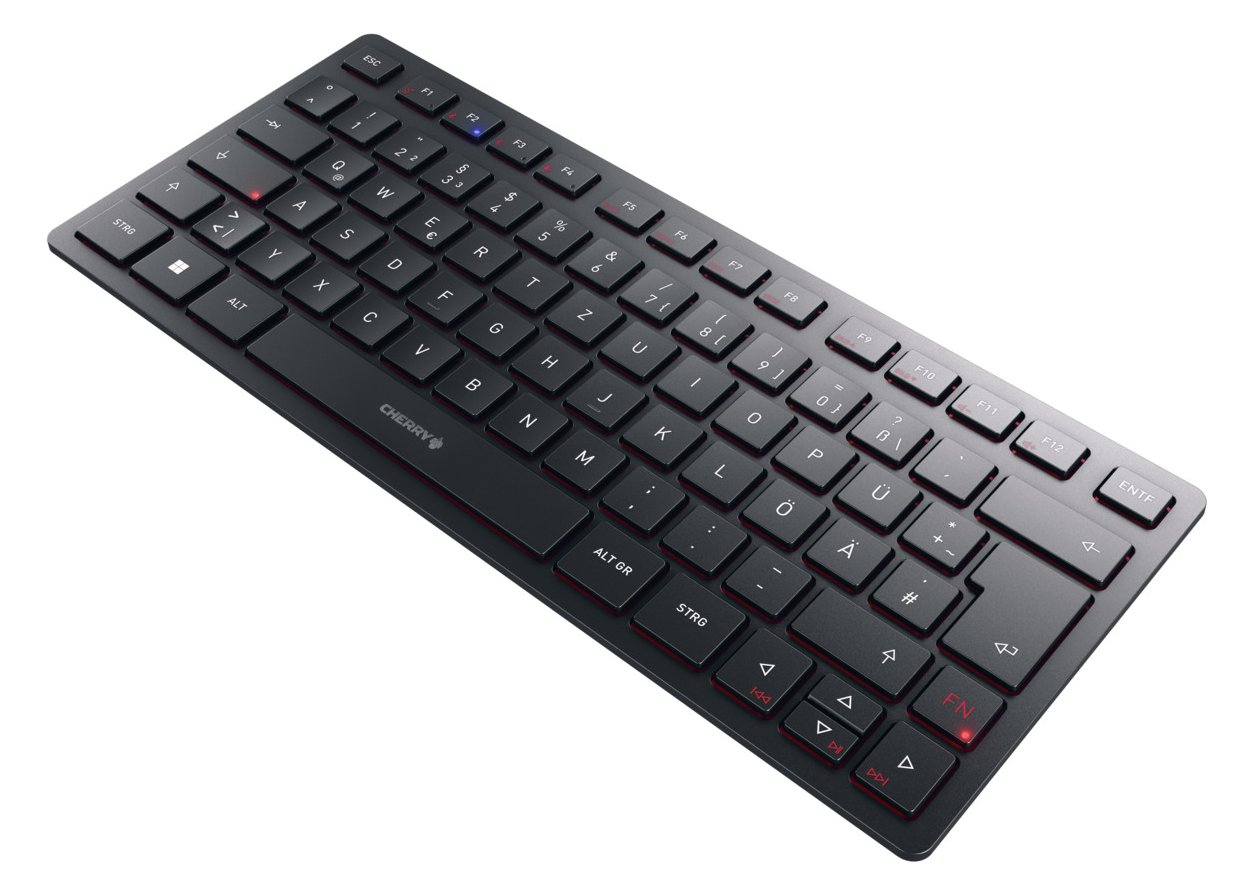 Cherry KW 9200 MINI - Tastatur - kabellos - 2.4 GHz, Bluetooth 5.0 - TL: Deutsch, QWERTZ
