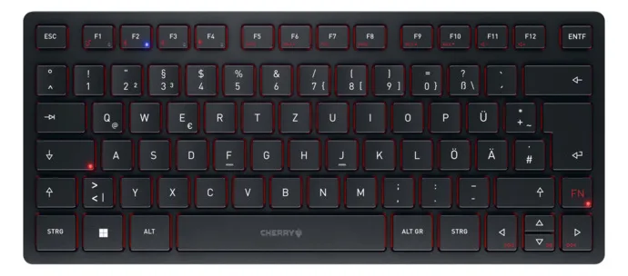 Cherry KW 9200 MINI - Tastatur - kabellos - 2.4 GHz, Bluetooth 5.0 - TL: Deutsch, QWERTZ, Ansicht 2