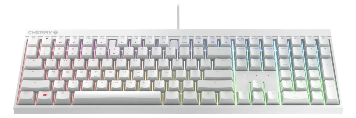 Cherry MX 2.0S - Tastatur - 100% - full size - TL: Deutsch, QWERTZ - Weiß, Ansicht 3
