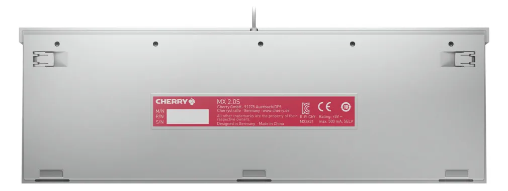 Cherry MX 2.0S - Tastatur - 100% - full size - TL: Deutsch, QWERTZ - Weiß, Ansicht 4