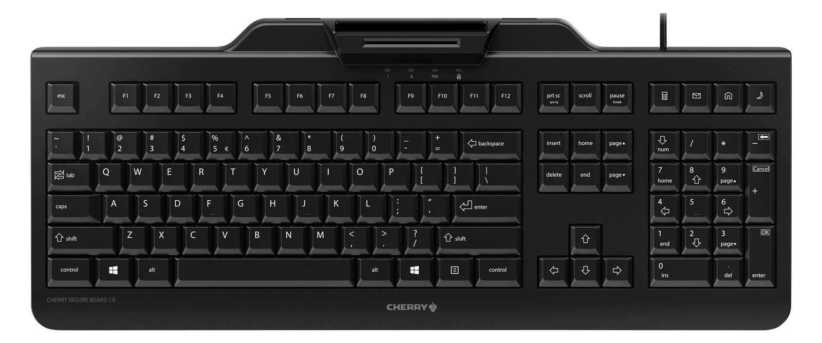 Cherry SECURE BOARD 1.0 - Tastatur - mit NFC - TL: EU, QWERTY