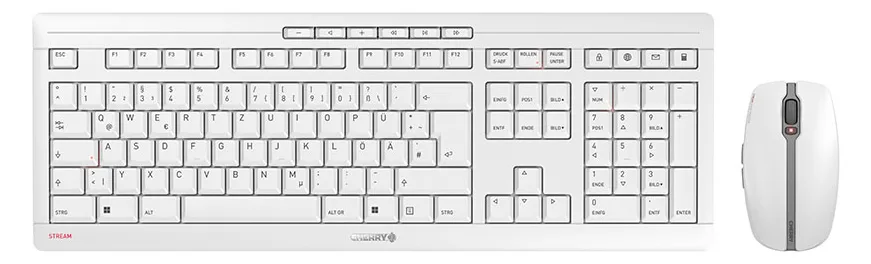 Cherry STREAM DESKTOP - Tastatur-und-Maus-Set - TL: Deutsch, QWERTZ - weiß, Ansicht 2