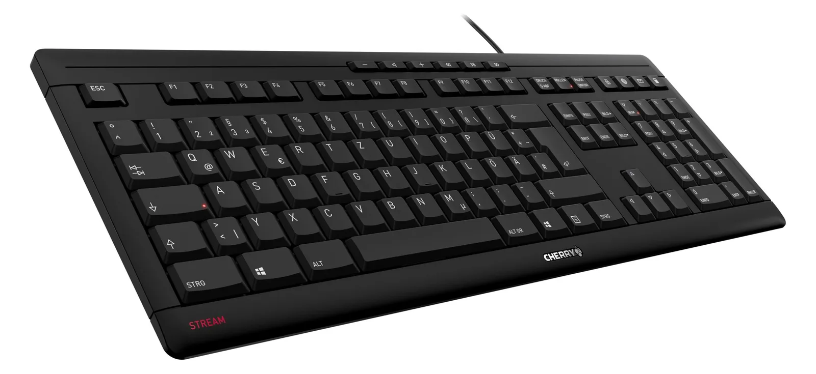 Cherry STREAM KEYBOARD - Tastatur - USB - TL: Deutsch, QWERTZ - schwarz, Ansicht 3