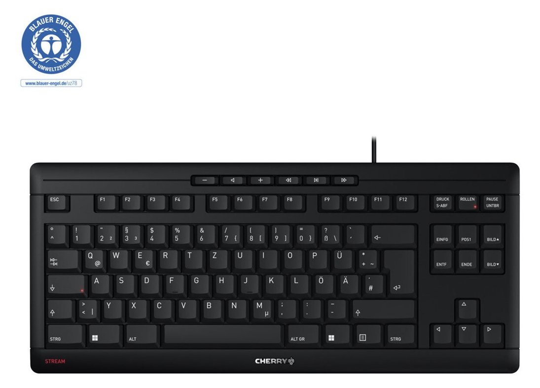 Cherry STREAM KEYBOARD TKL - Tastatur - USB - TL: Deutsch, QWERTZ