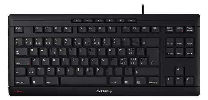 Cherry STREAM KEYBOARD TKL - Tastatur - USB - TL: Schweiz, QWERTZ - schwarz, Ansicht 4