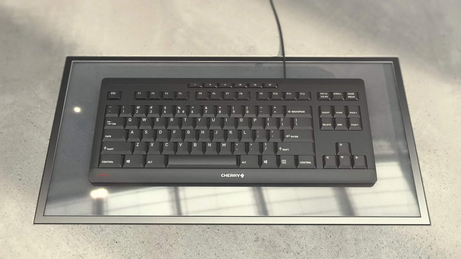 Cherry STREAM KEYBOARD TKL - Tastatur - USB - TL: Schweiz, QWERTZ - weiß, Ansicht 2