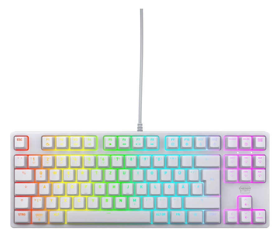Cherry XTRFY K4V2 - Tastatur - RGB - 80% - TKL - Hintergrundbeleuchtung - USB - weiß - TL: Deutsch, QWERTZ