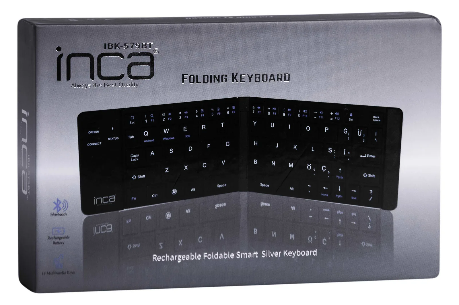 Cian Technology GmbH Inca IBK-579BT - Kabellos - Bluetooth - Metallisch - Silber - TL: Deutsch, QWERTZ, Ansicht 2