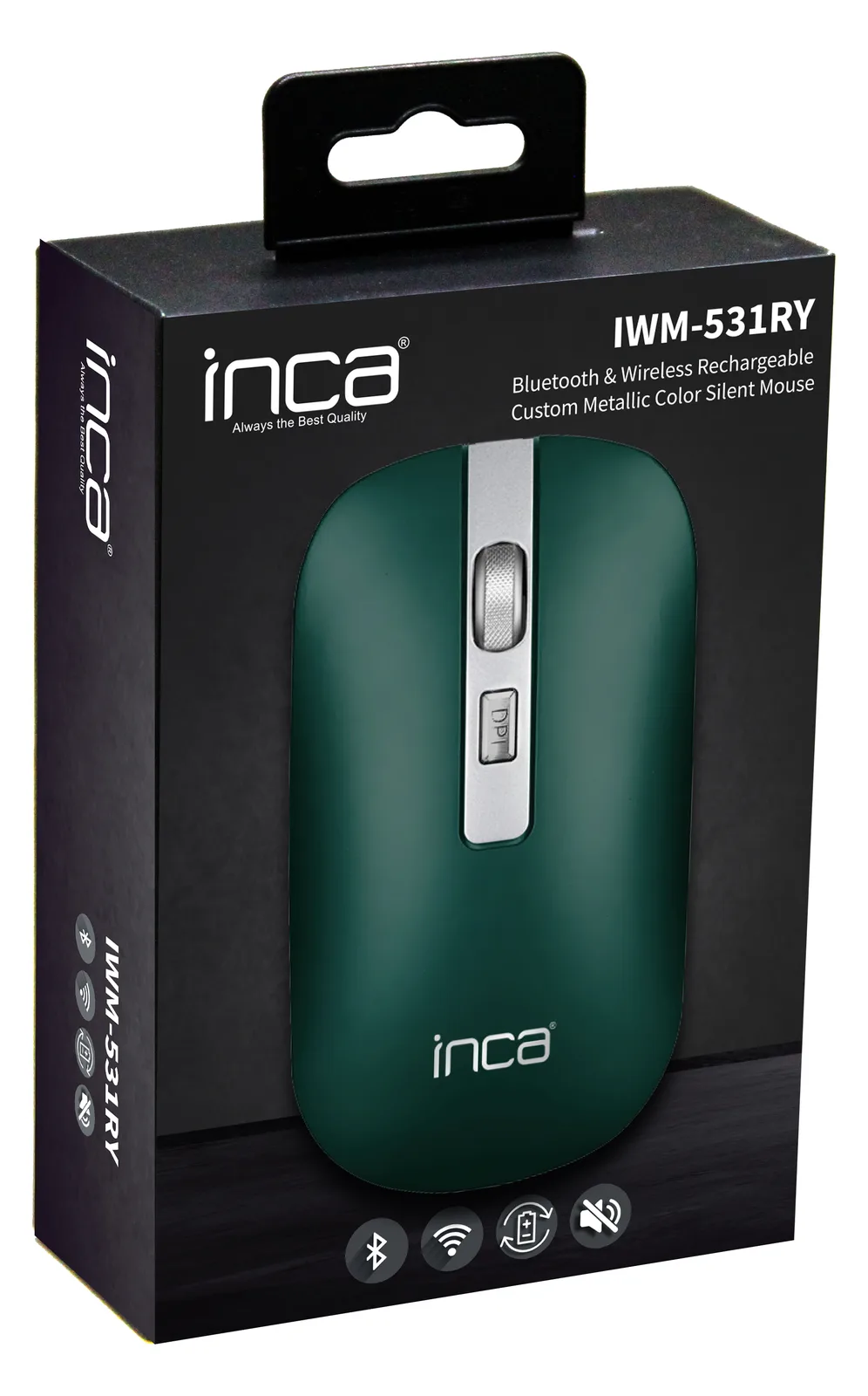 Cian Technology GmbH Inca IWM-531RY - rechts - Optisch - Bluetooth - 1600 DPI - Grün, Ansicht 2