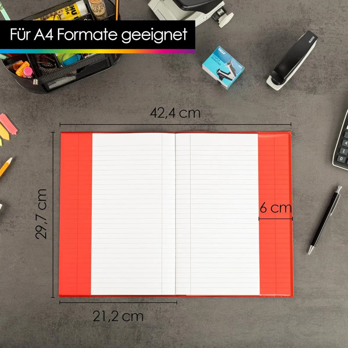 OfficeTree 25x Hefthüllen A4 Bunt - Heftumschläge A4 Bunt - Umschläge Heft - Heftschoner - Heftumschlag - Hefthülle - Umschläge für Schulhefte - Dokumentenecht — Bild 2