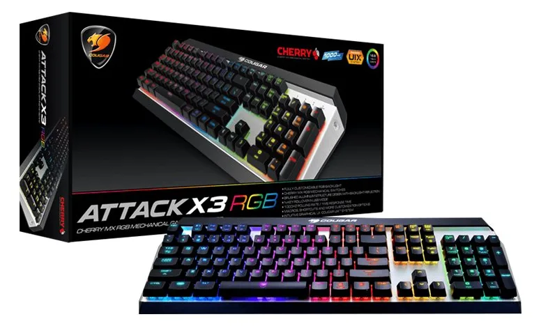 Compucase Cougar Attack X3 RGB - Tastatur - hintergrundbeleuchtet - TL: Deutsch, QWERTZ, Ansicht 2