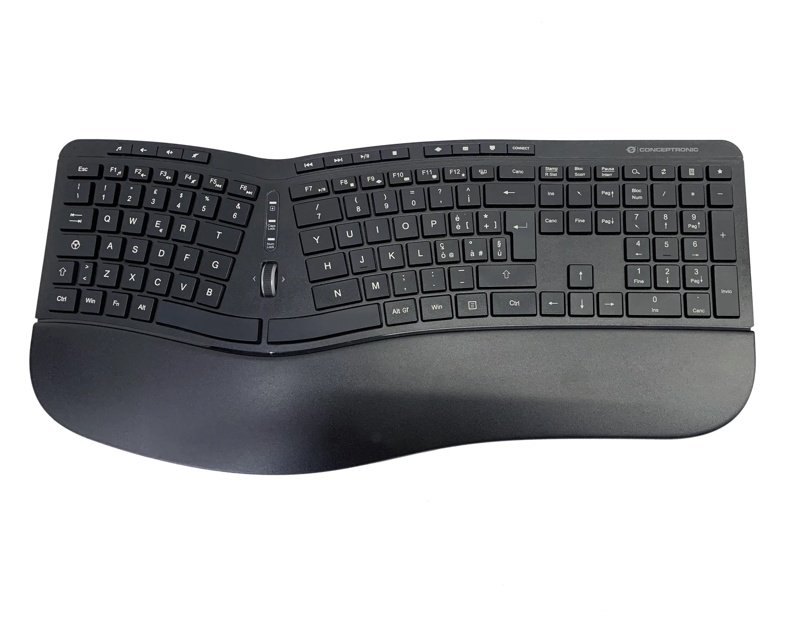 Conceptronic - Volle Größe (100%) - Kabellos - RF Wireless - Schwarz - Maus enthalten - TL: Italienisch, QWERTY, Ansicht 3