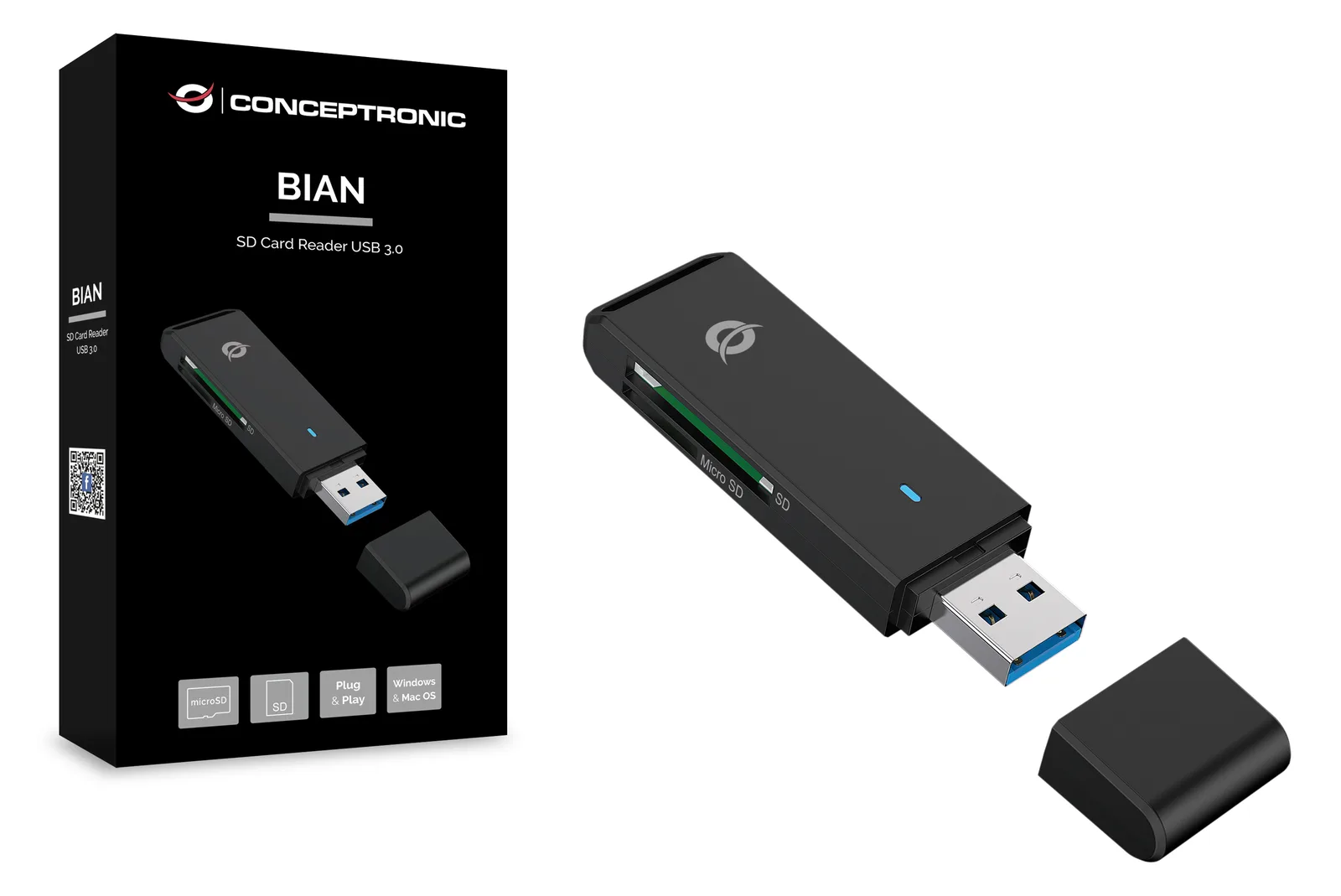 Conceptronic BIAN - Kartenleser (SD, microSD), Ansicht 2