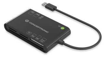 Conceptronic BIAN All-in-One Smart-ID Kartenleser - USB 3.2 Gen 1 (3.1 Gen 1) - Schwarz - 26 g von LumaTech