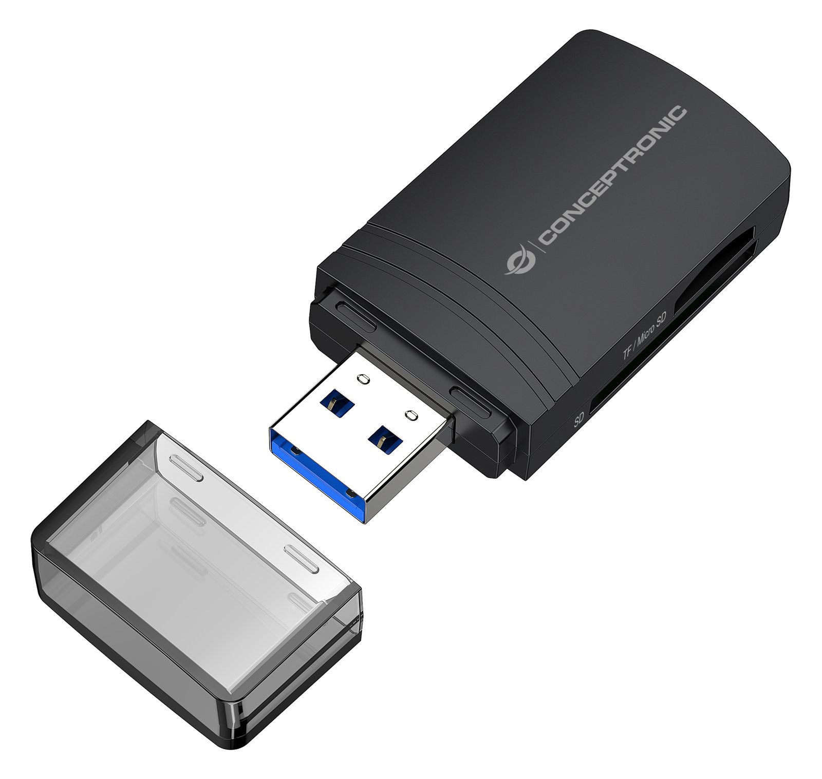 Conceptronic Card USB-A -> Micro SD/TF 4.0 schwarz - Card-Reader - Secure Digital (SD)