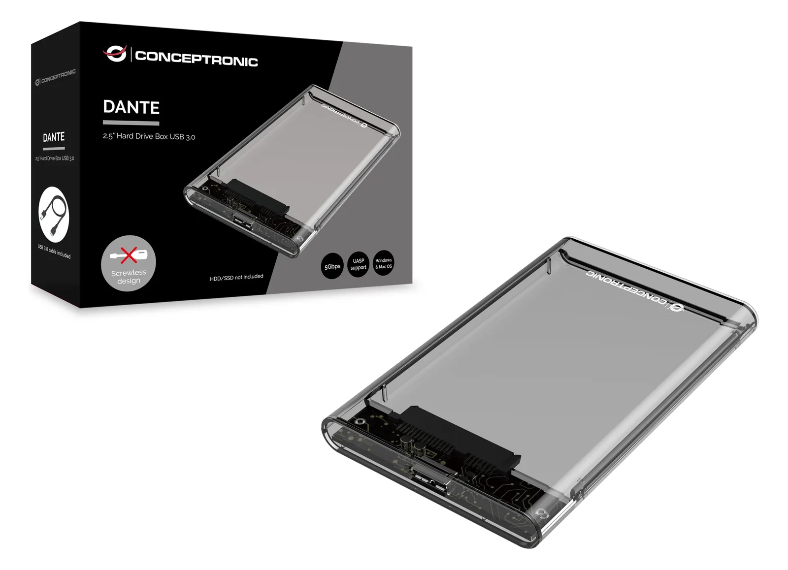 Conceptronic DANTE - Speichergehäuse - 2.5 (6.4 cm), Ansicht 4