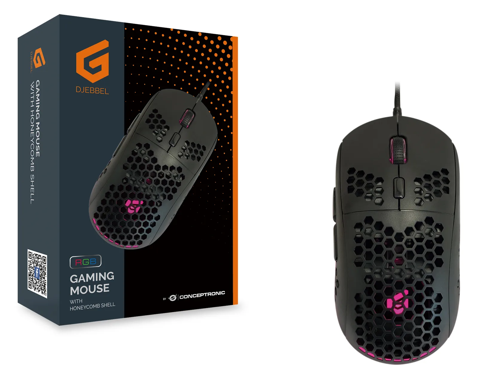Conceptronic DJEBBEL04B 6D - Maus - Bienenwaben-Gehäuse, Ansicht 2