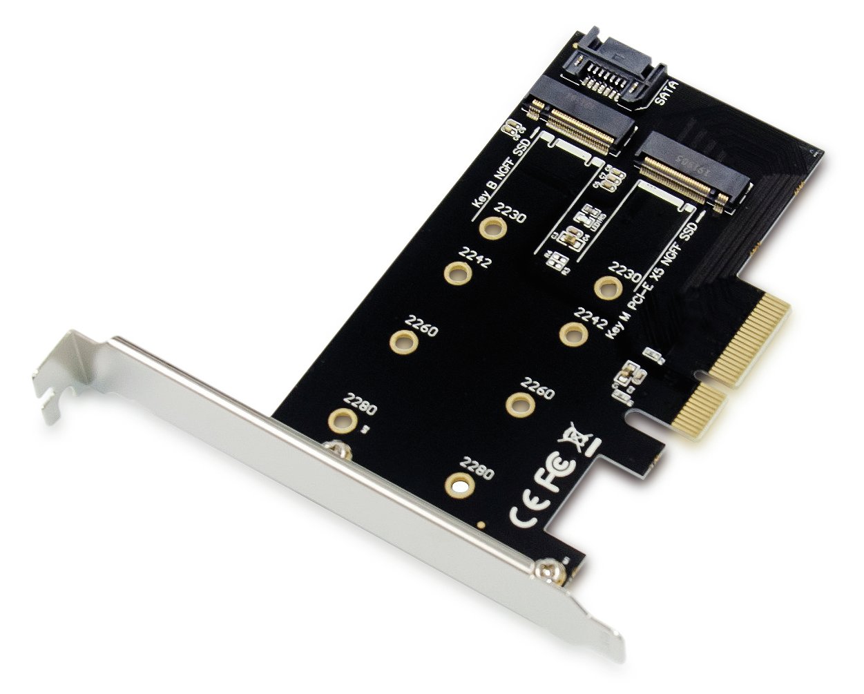 Conceptronic EMRICK 2-in-1-M.2-SSD-PCIe-Adapter SATA AHCI NVMe - PCIe - M.2 - PCIe 3.0 - Passiv - China - JMB585