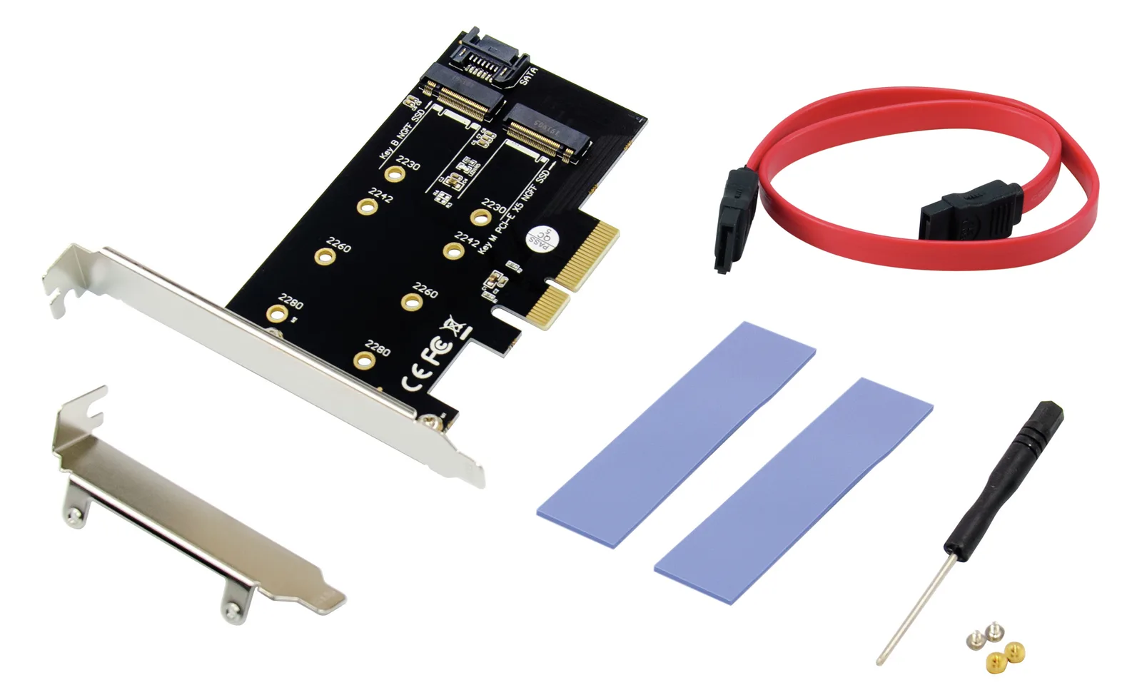 Conceptronic EMRICK 2-in-1-M.2-SSD-PCIe-Adapter SATA AHCI NVMe - PCIe - M.2 - PCIe 3.0 - Passiv - China - JMB585, Ansicht 4