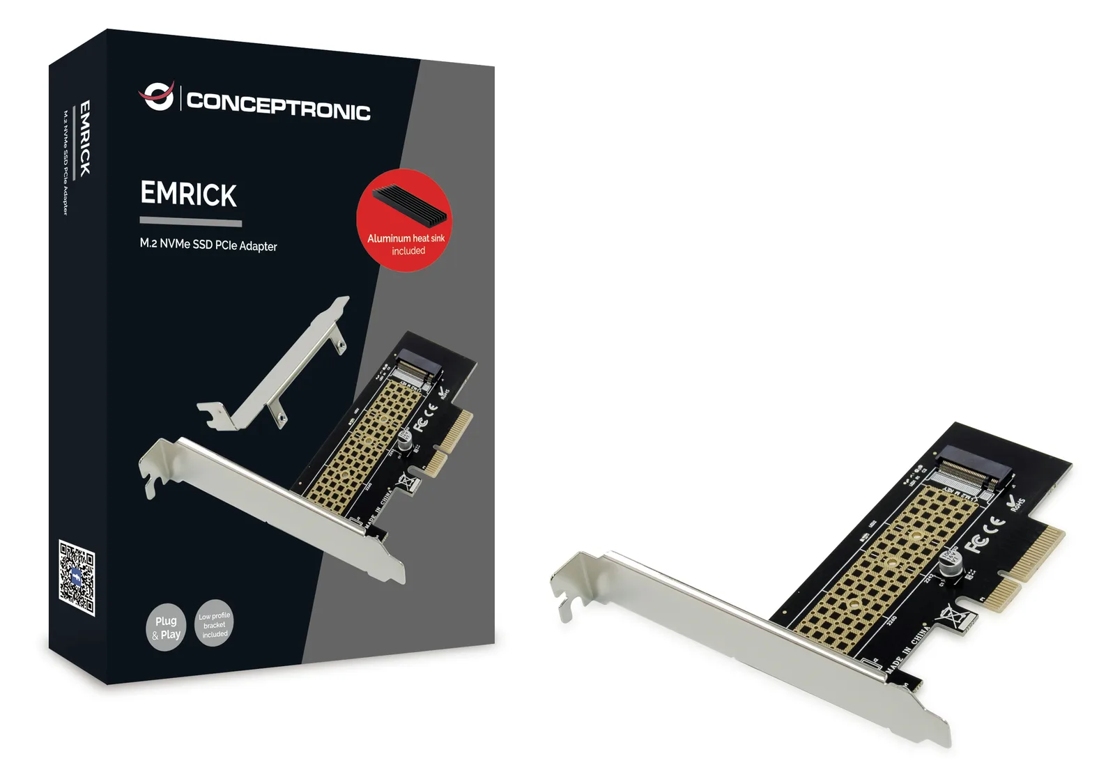 Conceptronic EMRICK M.2-NVMe-SSD-PCIe-Adapter - PCIe - M.2 - PCIe 3.0 - China - Windows 10 - Windows 10 Education, Ansicht 2