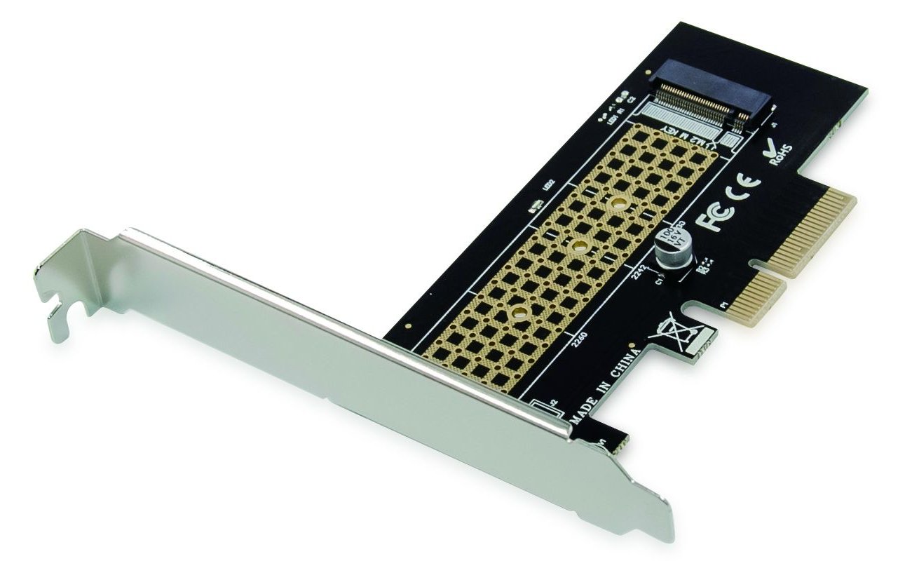 Conceptronic EMRICK M.2-NVMe-SSD-PCIe-Adapter - PCIe - M.2 - PCIe 3.0 - Schwarz - Edelstahl - Passiv - China