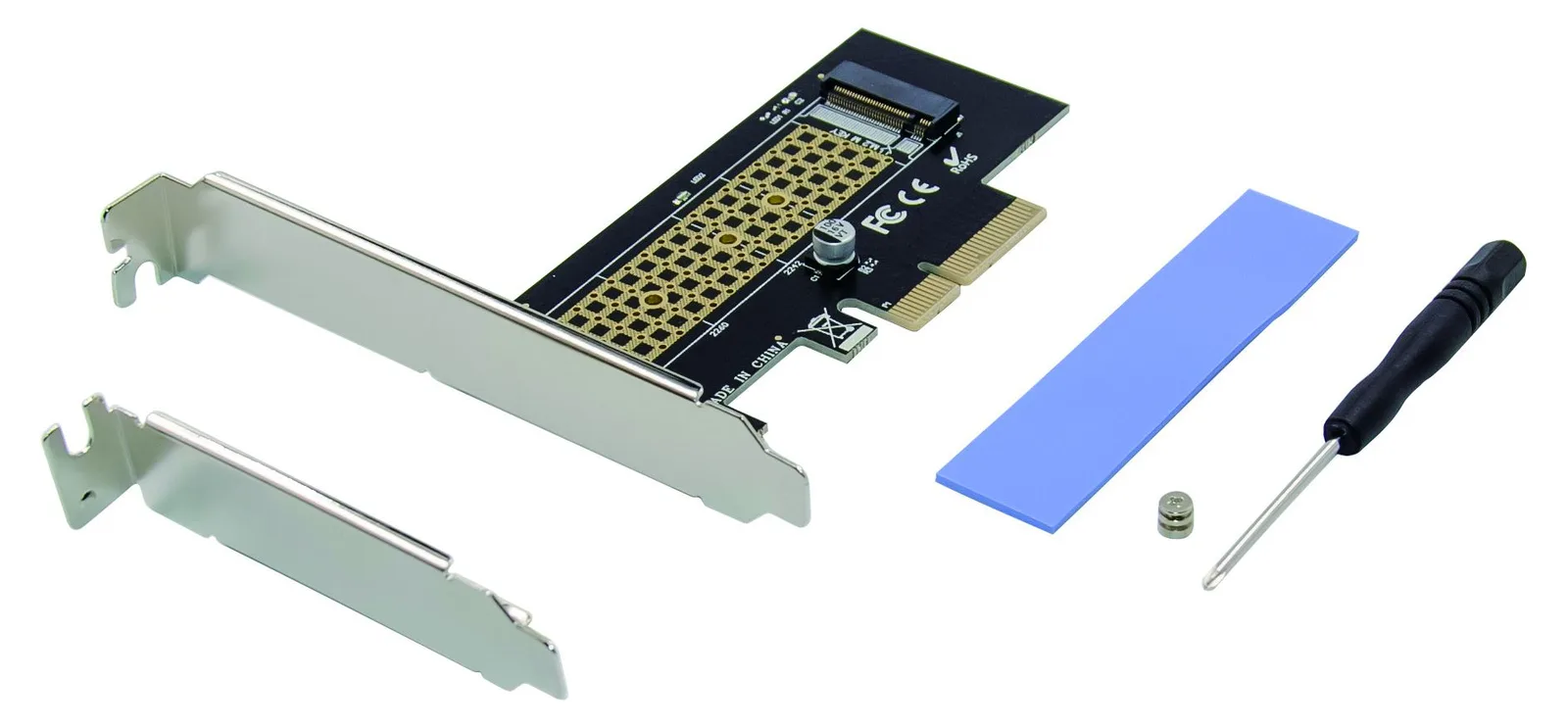 Conceptronic EMRICK M.2-NVMe-SSD-PCIe-Adapter - PCIe - M.2 - PCIe 3.0 - Schwarz - Edelstahl - Passiv - China, Ansicht 4