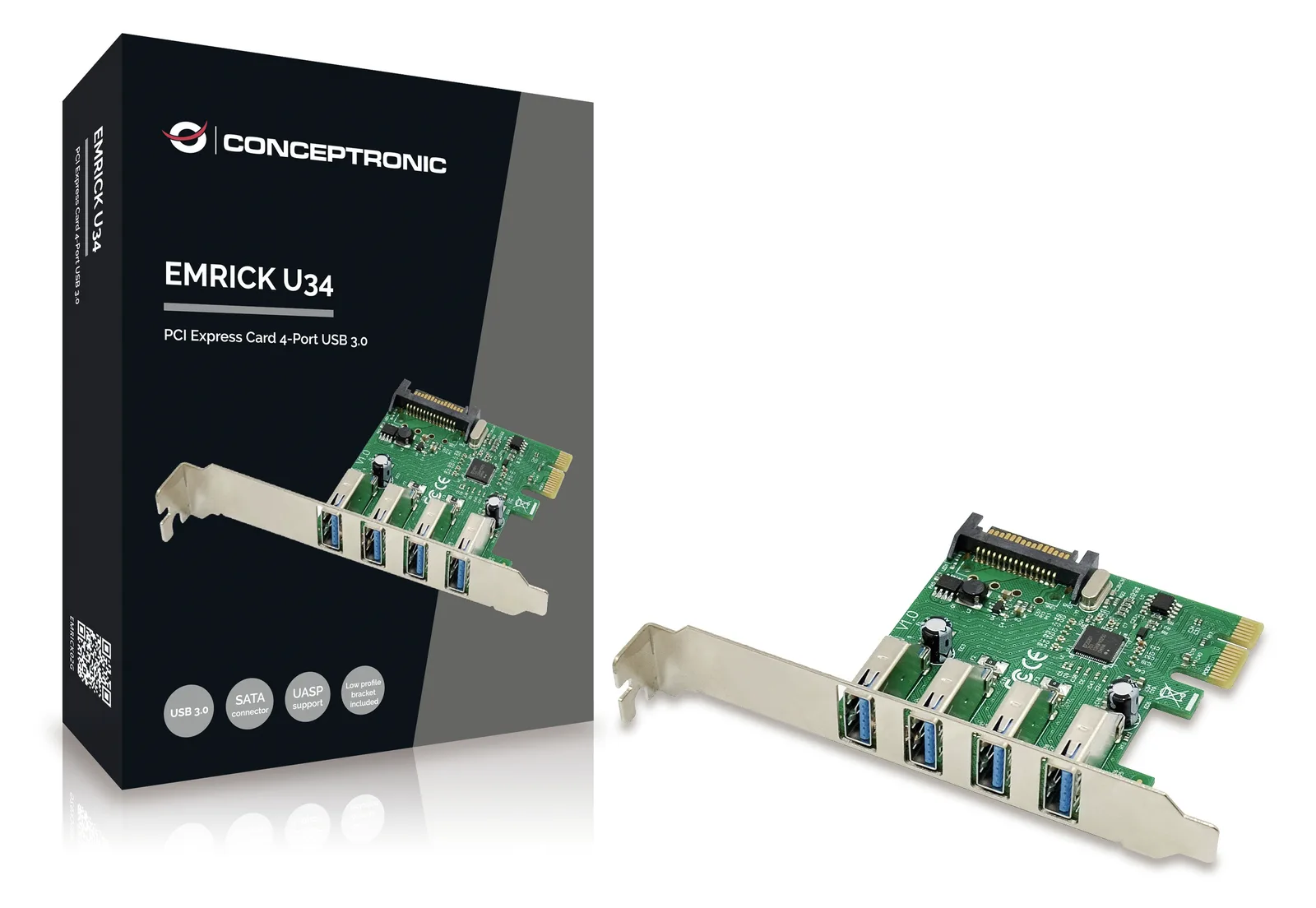Conceptronic Emrick U34 - USB-Adapter - PCIe Low-Profile, Ansicht 2
