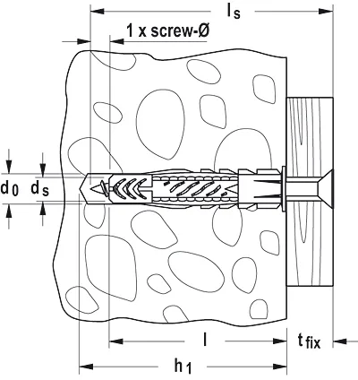 fischer 518887 - Nylon - Kunststoff - Grün - 60 mm - 1 cm - 7,5 cm - 6 mm, Ansicht 2