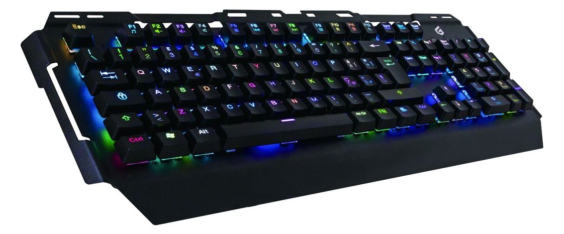 Conceptronic KRONIC - Tastatur - Hintergrundbeleuchtung - USB - blauer Schalter - Schwarz - TL: Italienisch, QWERTY