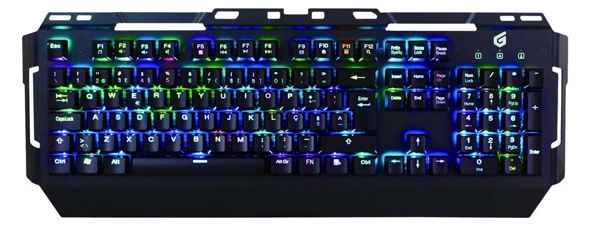 Conceptronic KRONIC - Tastatur - Hintergrundbeleuchtung - USB - blauer Schalter -Schwarz - TL: Portugiesisch, QWERTY